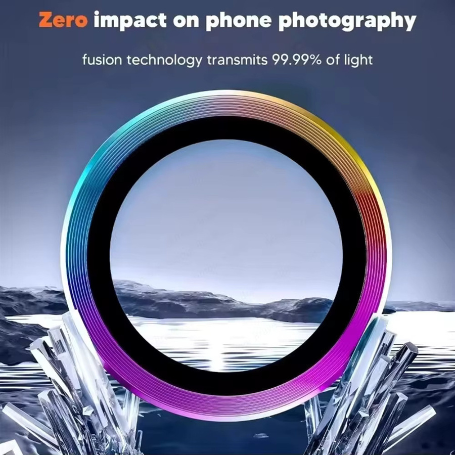Samsung Galaxy S26 S25 S24 Ultra Plus FE Kamera Schutz Glas mit Legierungsring in Pink Multicolour - Bild 4
