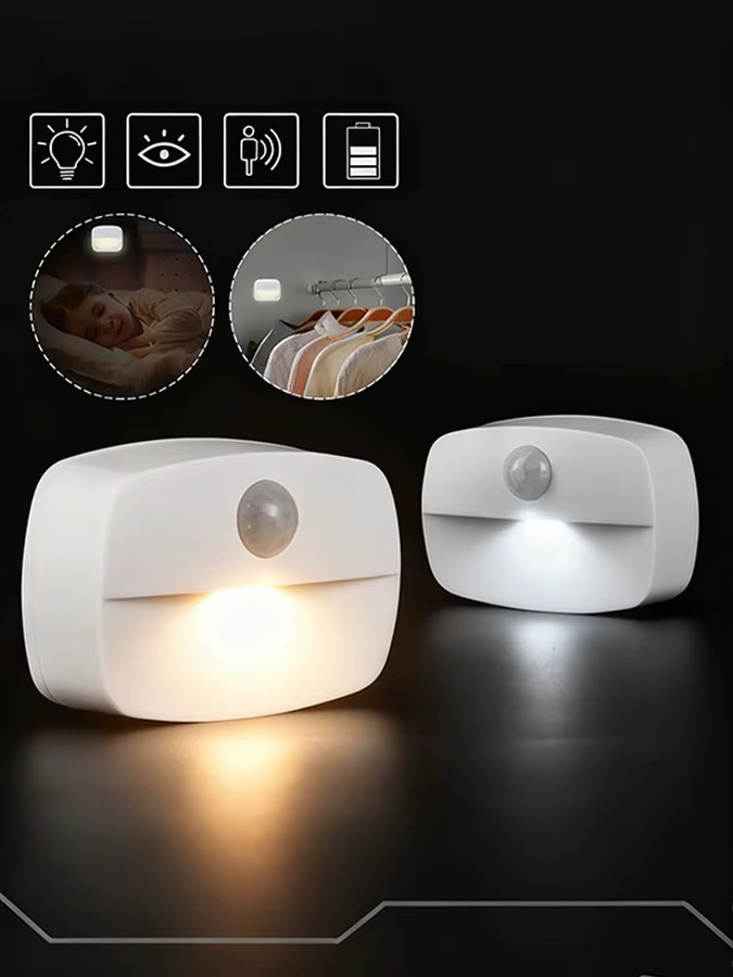 NEWBIRTH Kabelloses LED-Nachtlicht mit Bewegungsmelder, warmweiß, wiederaufladbar für Treppen, Flur und Schrank - Bild 7