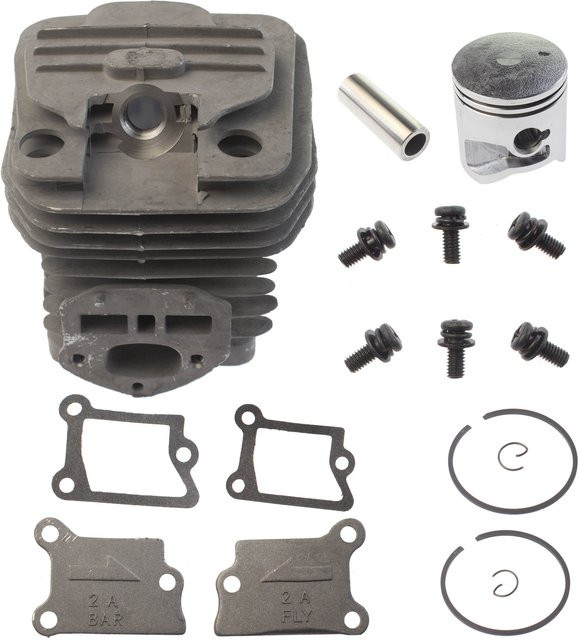Zylinderkolbenbaugruppe in Silber für Partner Kettensägen P340 P350S P360S mit 40,5 mm Durchmesser - Bild 1