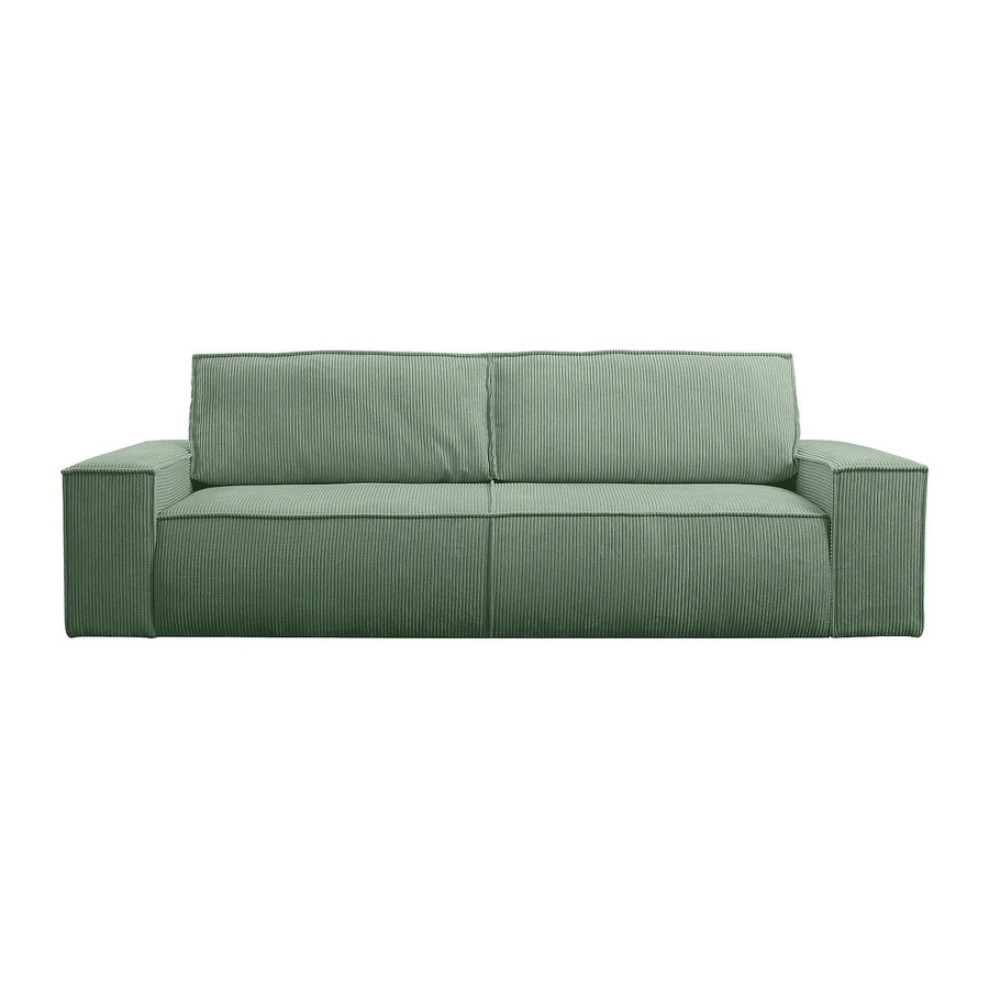 Vente-unique Schlafsofa Amelia in Grün mit Cord-Bezug und Schlaffunktion - Bild 2