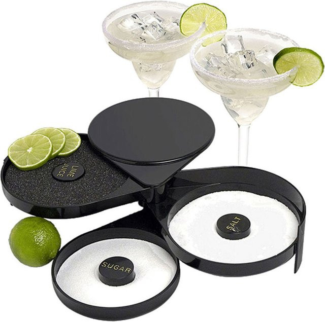 Stalgast Salz- und Zuckerumrandung für Cocktailgläser, Schwarz, B: 20 cm, H: 7,5 cm - Bild 1