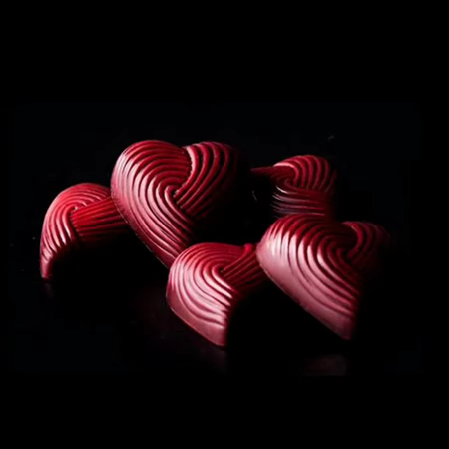 ALICAKE Herz-Schokoladenformen aus Polycarbonat für Schokolade und Gebäck, B/T/H: 21,0 x 13,5 x 2,5 cm - Bild 3