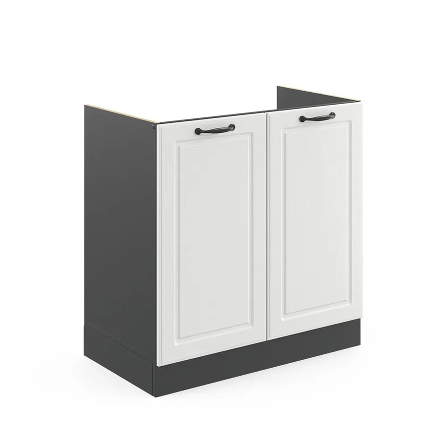 Vicco Spülenunterschrank R-Line in Landhausstil, Farbe Weiß/Anthrazit, Breite: 80 cm - Bild 3