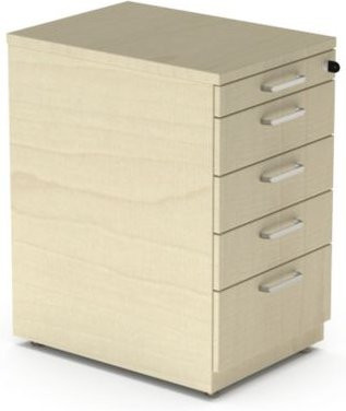 Standcontainer BEXXSTAR mit 4 Schubladen und Utensilienauszug in Ahorn-Dekor, B/T/H: 43 x 60 x 74 cm - Bild 1