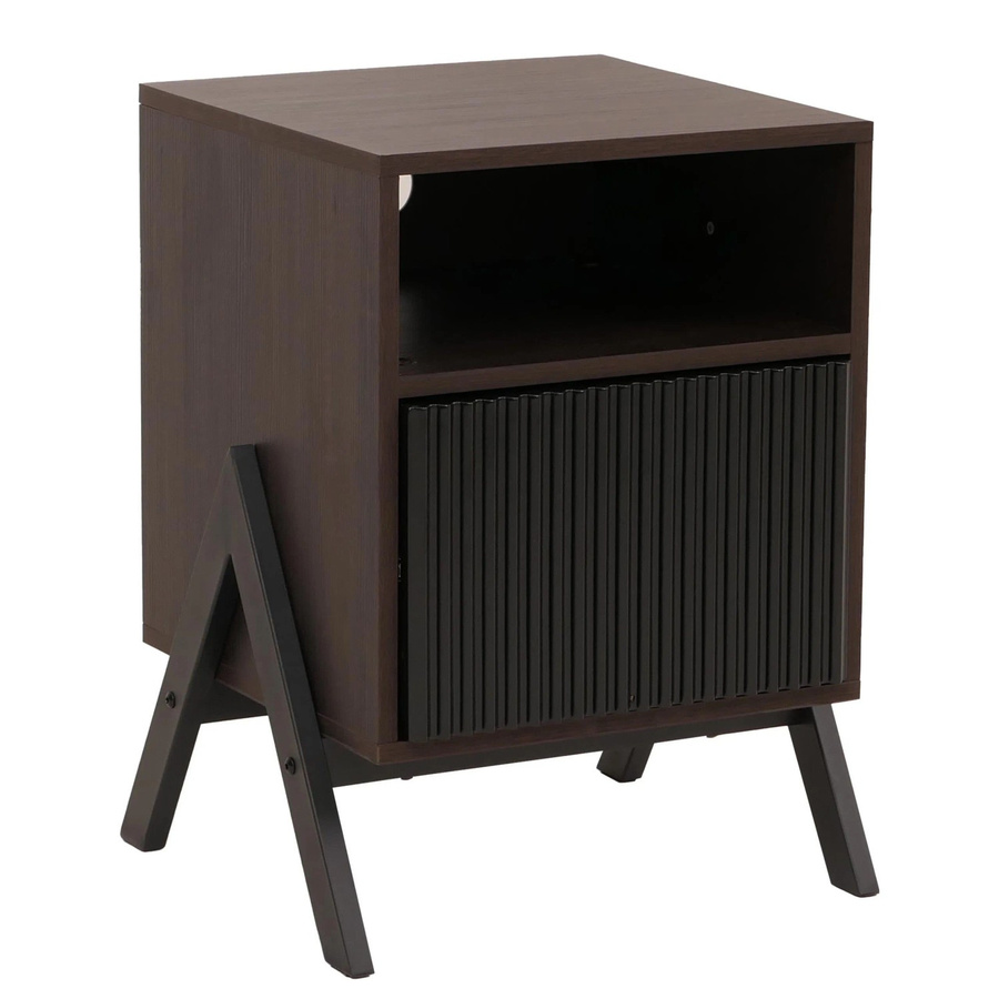 MCW Nachttisch O40 Kommode in Walnuss-Optik mit Schublade, B/T/H: 59 x 40 x 40 cm - Bild 2