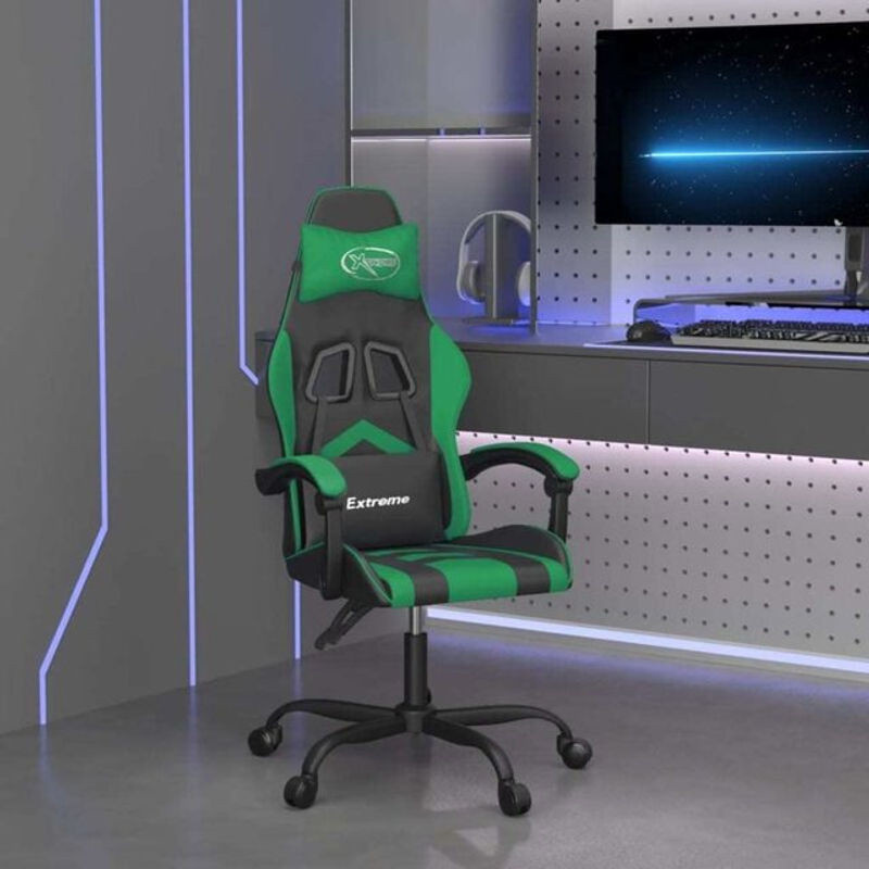 vidaxl Gamingstuhl aus Kunstleder in Schwarz und Grün - Bild 1
