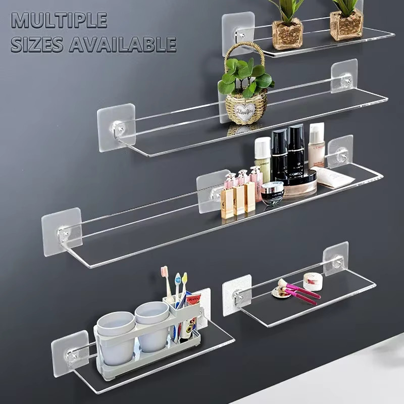Biaidea Acryl-Aufbewahrungsregal transparent, wandmontiertes schwimmendes Display-Regal aus Kunststoff für Badezimmer und Küche - Bild 2