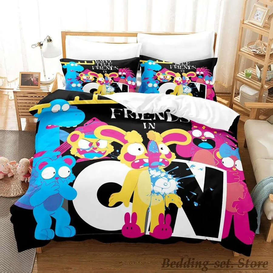 Happy Tree Friends Bettwäscheset für Einzelbetten mit Bettbezug und Bezügen, B/H: 180 x 220 cm - Bild 1