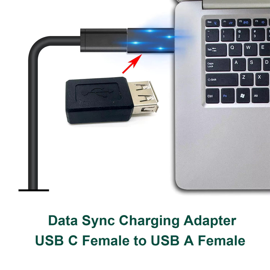 UpperFu USB-C auf USB-A Adapter Konverter für Datenübertragung und Laden in Schwarz - Bild 2