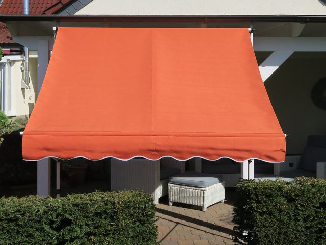 GRASEKAMP Klemmmarkise mit Kurbelantrieb in Orange, B/T: 200 x 130 cm - Bild 1