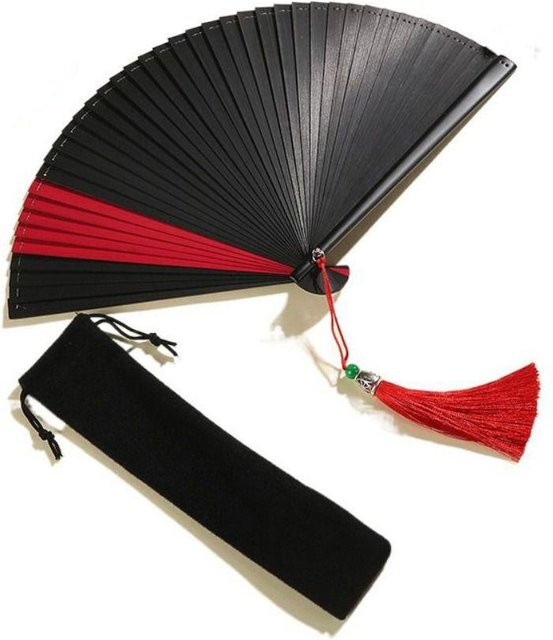 Qingling Fächer, Bambus, schwarz, 18 cm, Damen - Bild 1
