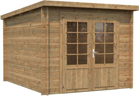Palmako Ella Blockbohlenhaus aus Fichtenholz in Hellbraun mit Flachdach und modernem Design B/H/T: 264 x 214 x 300 cm - Bild 2