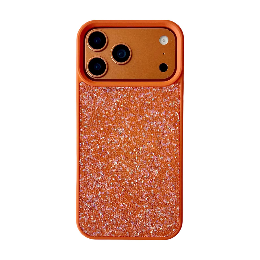 NMEGOU Glitzer Diamant Handyhülle für iPhone 17 Air 16 15 14 13 12 Pro Max Plus Stoßfeste Rückabdeckung für Damen und Mädchen in Orange Multicolour - Bild 4