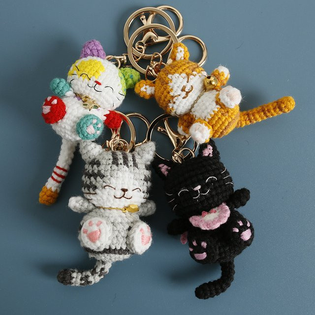 Schlüsselanhänger Katzen, handgefertigt, Unisex - Bild 1