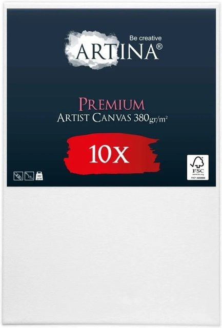 Artina Premium Keilrahmen aus Holz FSC, 10er Set, Weiß, B: 40 cm, H: 60 cm - Bild 1