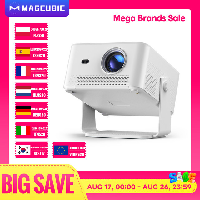 Magcubic HY450MAX Tragbarer Outdoor-Projektor in Weiß mit 1100 ANSI, 1080P Full HD, Autofokus, 8K-Unterstützung, Android 14 und WiFi6 - Bild 1