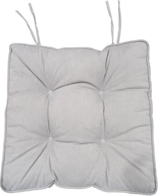 Quadratisches Cord-Kissen in Grau, verdickte Tatami-Matte für Sofa, Boden oder Bürostuhl, B/B: 45 x 45 cm - Bild 1