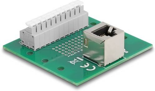 Delock RJ50 Netzwerk Adapter mit 1x RJ50-Buchse und 1x Buchse in Grün und Grau - Bild 1