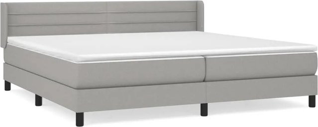 vidaXL Boxspringbett Hybrid mit Matratze und Taschenfederkern in Hellgrau, B/T/H: 200 x 200 x 78 cm - Bild 1