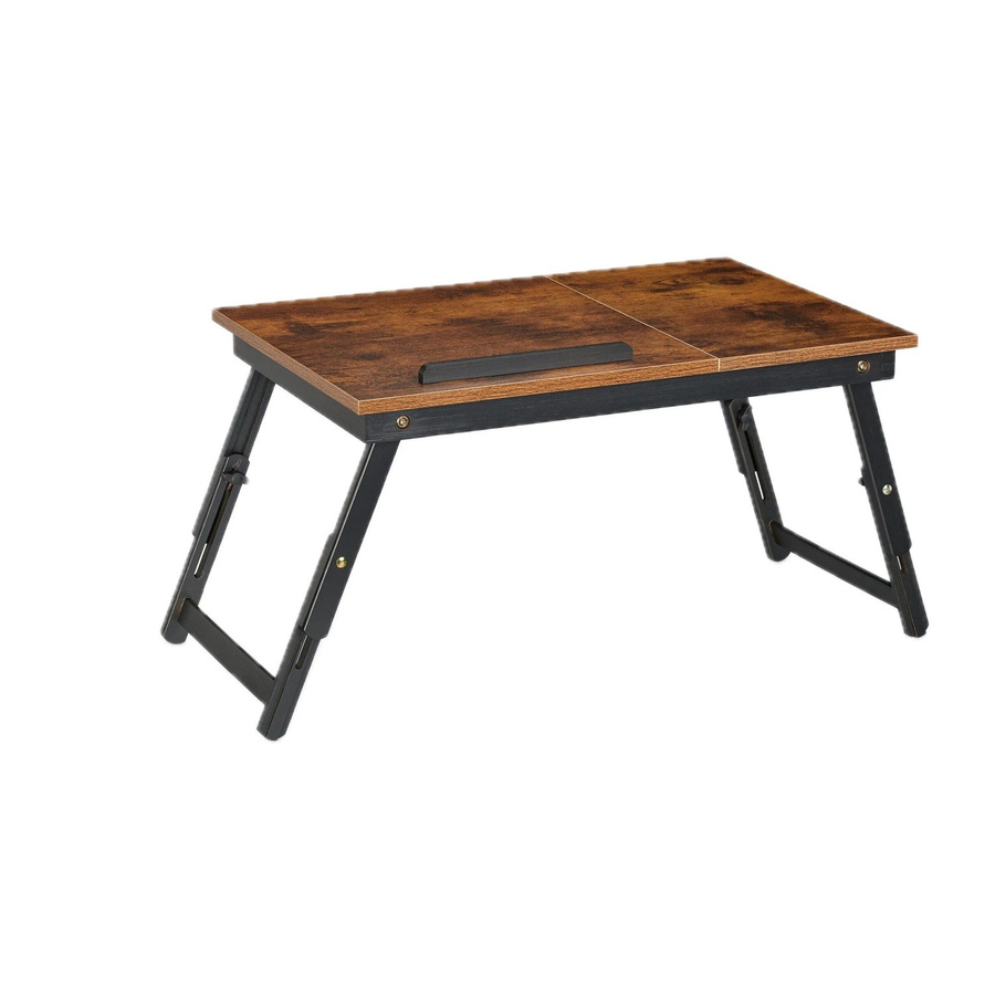 Relaxdays Laptoptisch aus Bambus und MDF, höhenverstellbar und neigbar, klappbar mit Schublade, Braun-Schwarz, B/T/H: 69 x 32 x 35 cm - Bild 2
