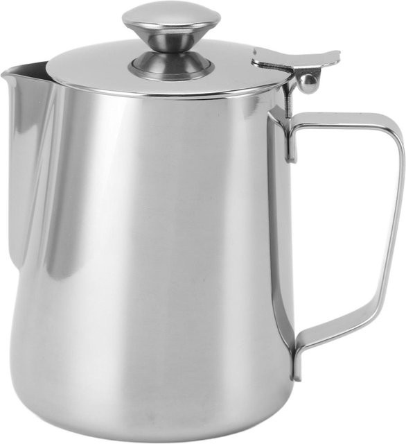 Milchaufschäumer aus Edelstahl von aimo in Silber mit Deckel und Griff, 2 l - Bild 1