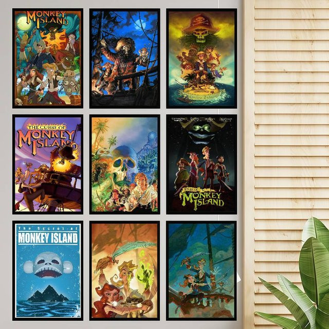 Vintage Poster Tales of Monkey Island Videospiel Wandkunst Multicolor B/H: 15,0 x 15,0 cm - Bild 1