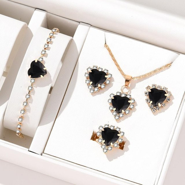 Lucky Star Jewelry Schmuck-Set Damen, goldgelb, Kristall, Zirkonia - Bild 1