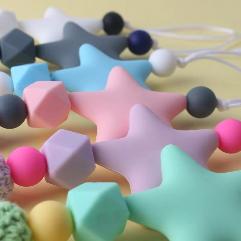 Panplay Silikon Schnuller Kette mit Clip für Neugeborene und zum Zahnen, Unisex Beißspielzeug - Bild 1