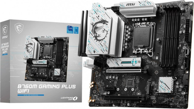 MSI B760M GAMING PLUS WIFI Mainboard micro ATX LGA1700 B760 Chipsatz DDR5 Wi-Fi 6E Bluetooth 2,5 Gigabit LAN Schwarz Silber - Bild 1