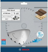 Bosch Kreissägeblatt Carbide Tipped für Holz mit 24 Zähnen, Durchmesser: 190 mm - Bild 2