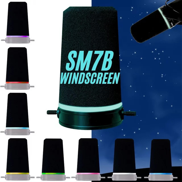 Shure SM7B und MV7 Mikrofon-Windschutz Schaumstoffabdeckung mit Haltering in Pink, Gelb und Grün (RK345) - Bild 1