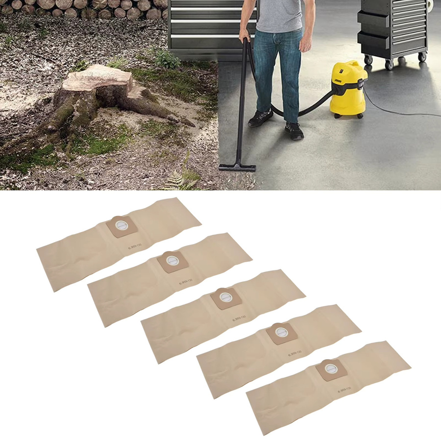 5 Stück Karcher Vliesfilterbeutel 6.959-130.0 für Trocken- und Nasssauger WD3200 WD3300 WD3500 in Grün - Bild 3