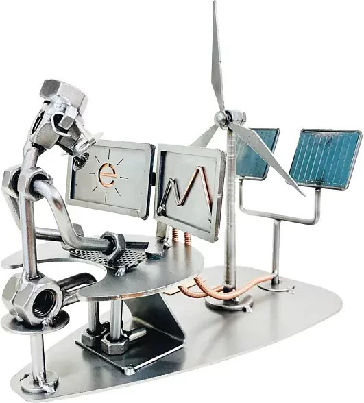 Hinz & Kunst Schraubenmännchen Energie Ingenieur aus Metall in Silber - Bild 1