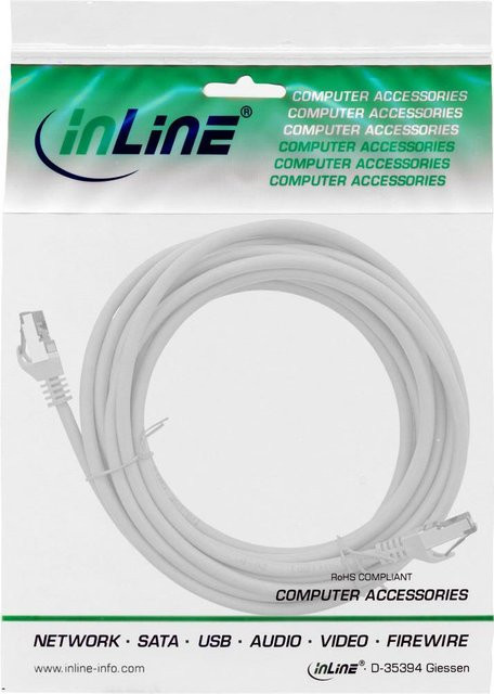InLine Netzwerkkabel Cat8.1 S/FTP Ethernet LAN Grau, Länge: 15 m - Bild 1
