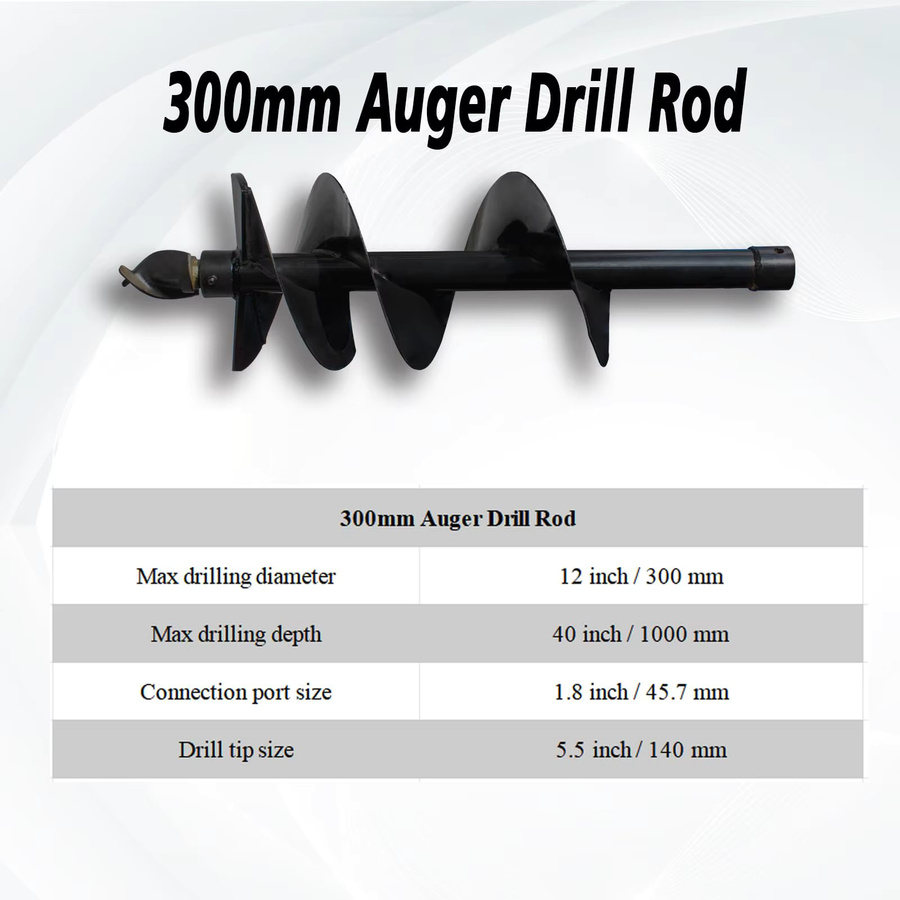 MMS Erdbohrer-Aufsatz für 1-1,5T Minibagger zum Baumpflanzen und Zaunbau in 150mm, 200mm und 300mm - Bild 2