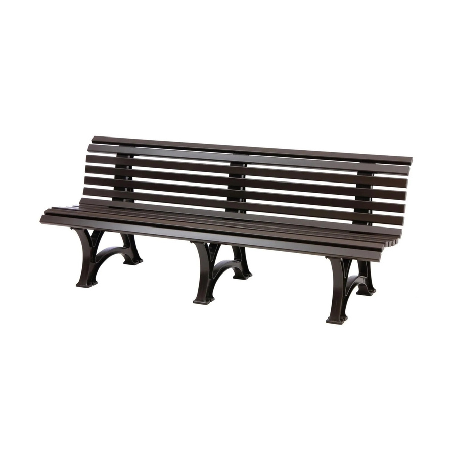 PROREGAL Gartenbank Jamaika 4 Sitzer aus witterungsbeständigem Kunststoff in Braun, H x B x T: 80 x 200 x 64 cm - Bild 2