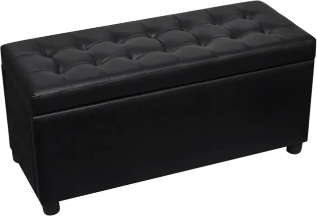 vidaXL Sitztruhe gepolstert aus Kunstleder in Schwarz mit Holzgestell B/T/H: 41 x 36 x 41 cm - Bild 1