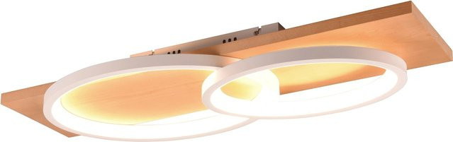 Trio LED Deckenleuchte Barca Weiß matt mit Holz, dimmbar, B/T/H: 75 x 33 x 10 cm - Bild 1