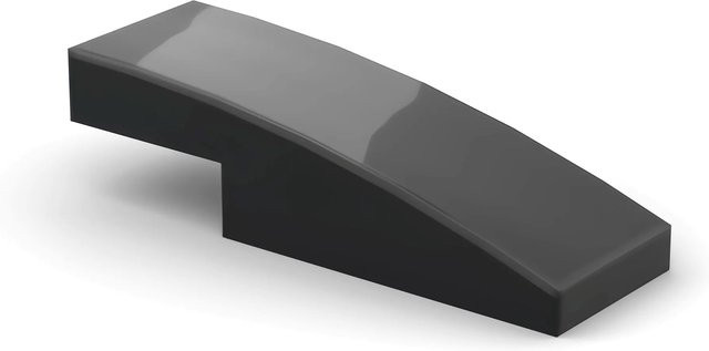 SixBricks 7302 1x3 Gebogene Platte, Bausteine, 10-teiliges Set, Schwarz - Bild 1