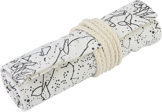 DIYelecs Canvas Stiftemäppchen Roll-up mit 36 Löchern für Schulbedarf in Weiß - Bild 1