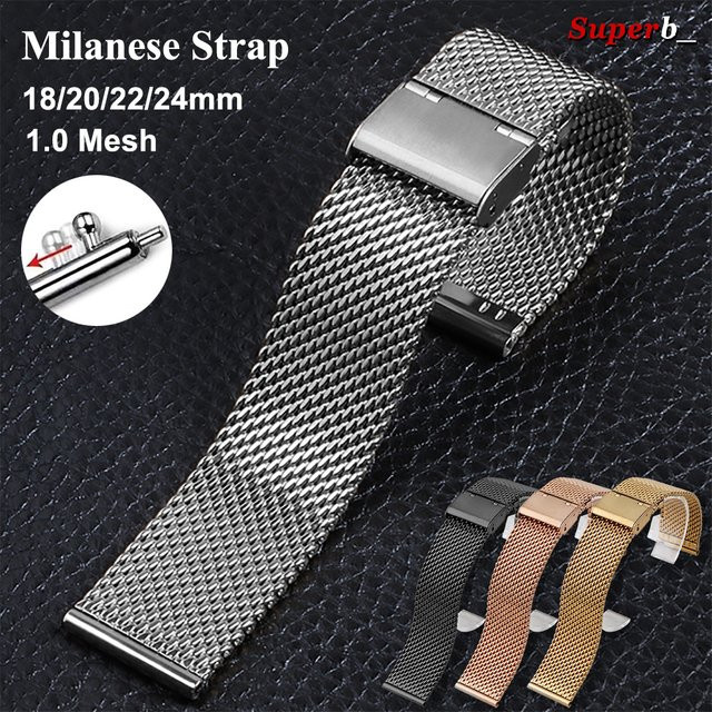 crazyband Uhrenarmband Mesh Milanese, Edelstahl, Silber, Unisex - Bild 1