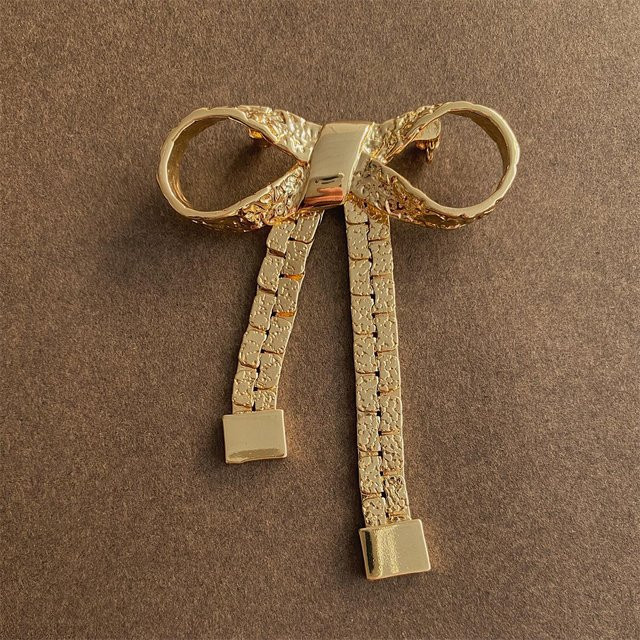 YIRAN Schleifenbrosche Anstecknadel, Goldfarben, Unisex - Bild 1
