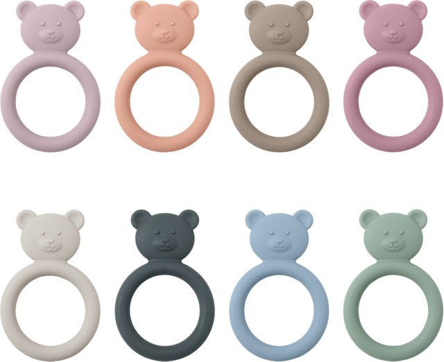 Silikon Beißring für Babys in Bär-Form, Mehrfarbiges Zahnen-Spielzeug für Jungen und Mädchen - Bild 1