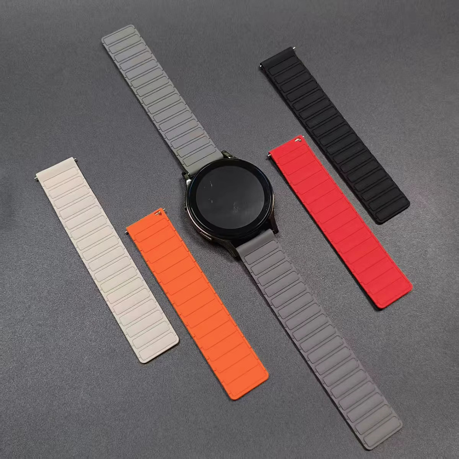 Uhrenarmband Silikon, Magnetisch, 22 mm, Schwarz, Unisex - Bild 1
