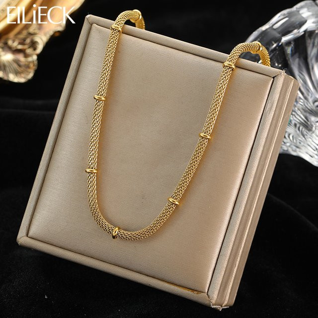 EILIECK Halskette Edelstahl, Gold, Damen - Bild 1