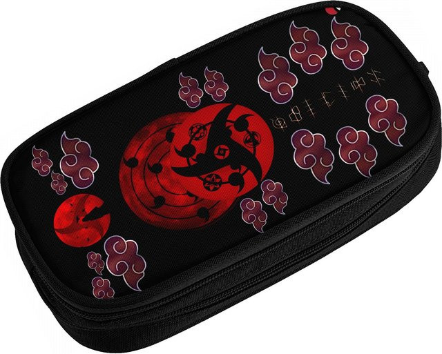 Bandai Naruto Itachi Uchiha Federmäppchen für Jungen und Mädchen, schwarze Anime Stiftbox mit großem Fassungsvermögen - Bild 1