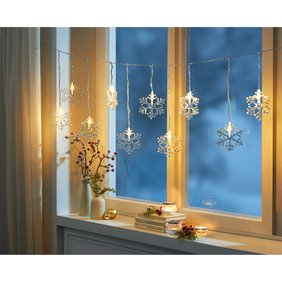 LED-Lichtervorhang Schneeflocken 95 cm - Bild 2