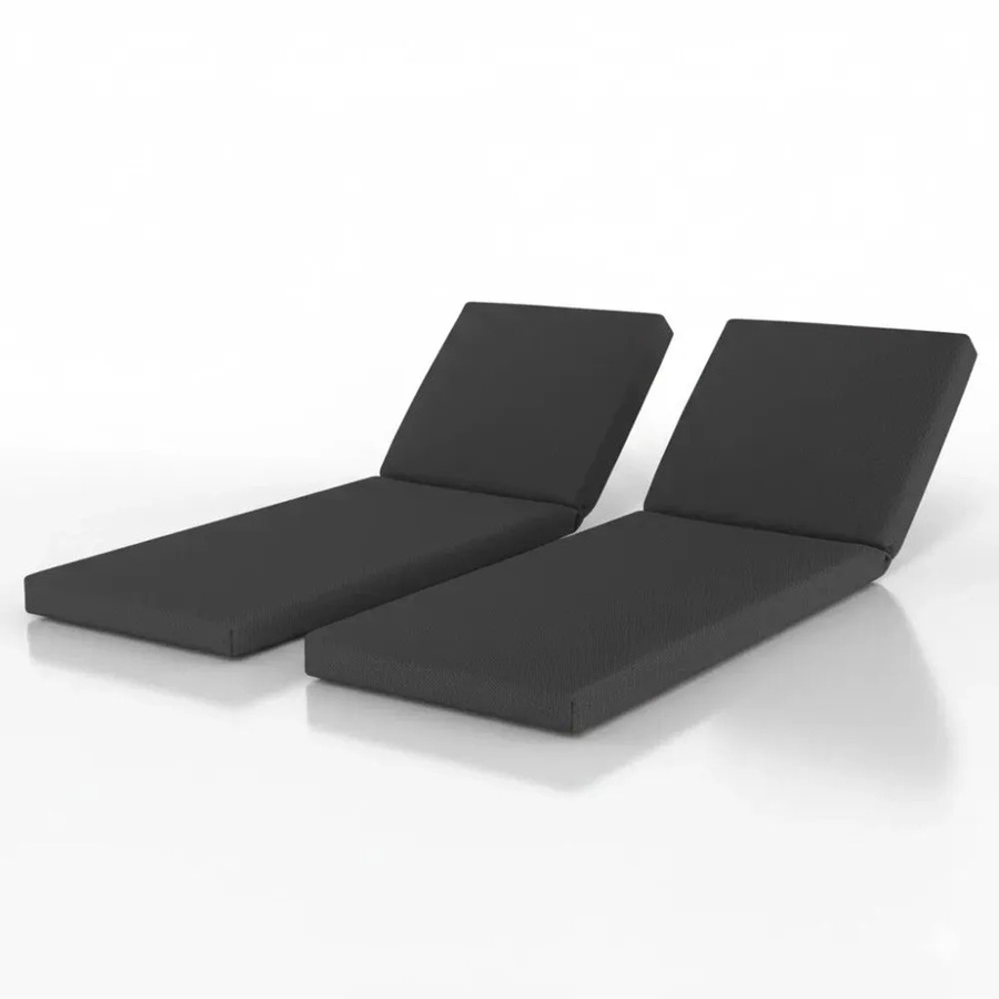 Beautissu 2er Set Wasserdichte Deckchair Auflagen in Anthrazit B: 60 cm, H: 190 cm - Bild 2