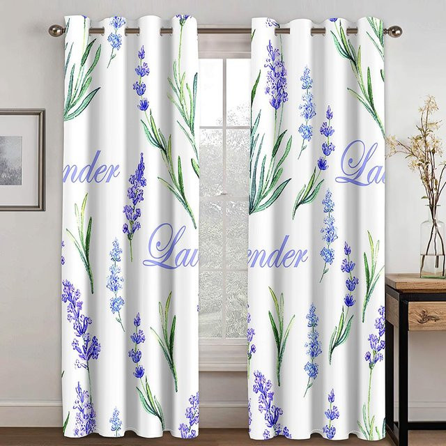 A Family Of Home Textiles Sonnenschutzvorhang im Retro-Stil mit Blumen- und Blättermuster, halbtransparent, Mehrfarbig, B: 140 cm, H: 160 cm - Bild 1