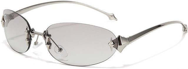 Yiran Health & Beauty Sonnenbrille, randlos, oval, Metall, grau, Unisex - Bild 1